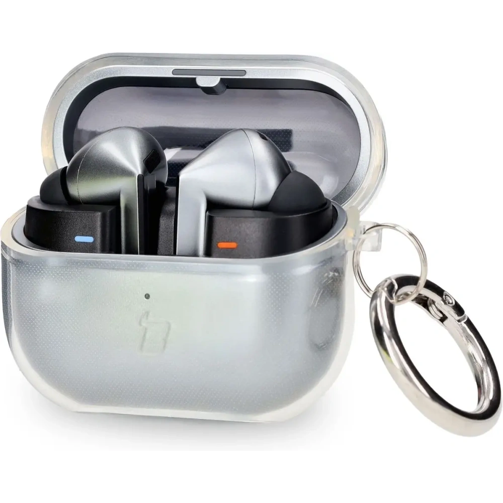 Elastyczne etui z karabińczykiem Bizon Case Headphone Clear do Samsung Galaxy Buds 3/3 Pro przeźroczyste