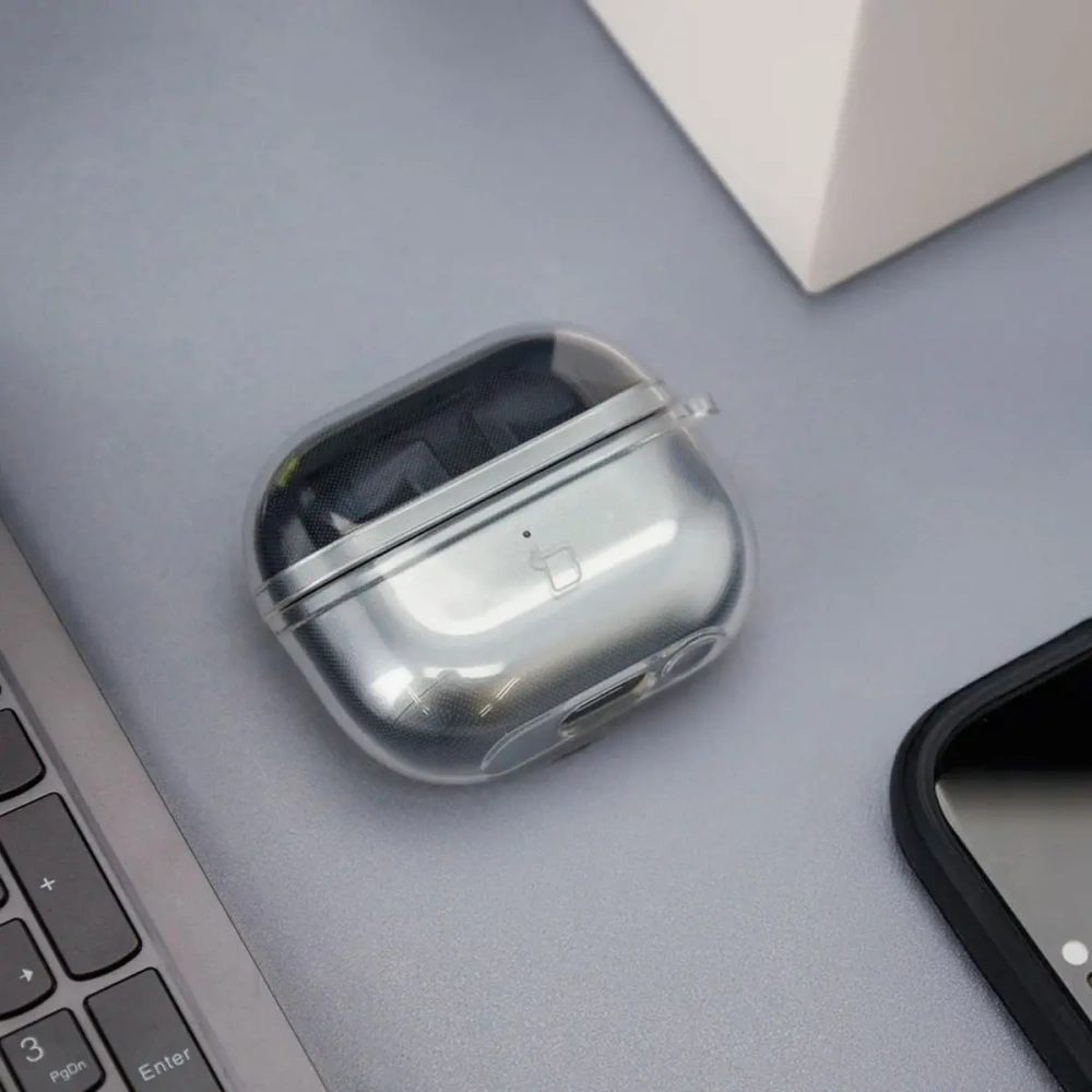 Elastyczne etui z karabińczykiem Bizon Case Headphone Clear do Samsung Galaxy Buds 3/3 Pro przeźroczyste