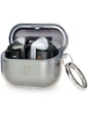 Elastyczne etui z karabińczykiem Bizon Case Headphone Clear do Samsung Galaxy Buds 3/3 Pro przeźroczysto-czarne