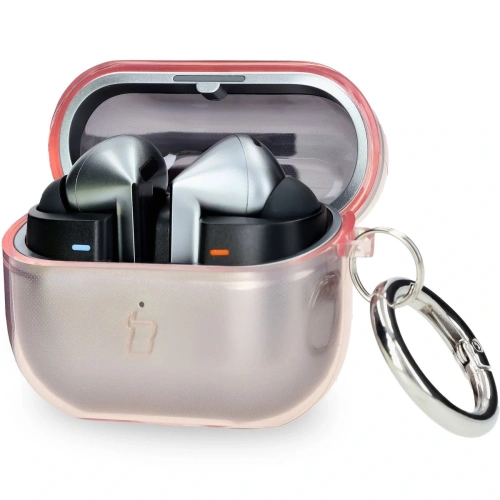 Kup Elastyczne etui z karabińczykiem Bizon Case Headphone Clear do Samsung Galaxy Buds 3/3 Pro przeźroczysto-różowe - BIZ8064 - {ean13} - Sklep Home Screen
