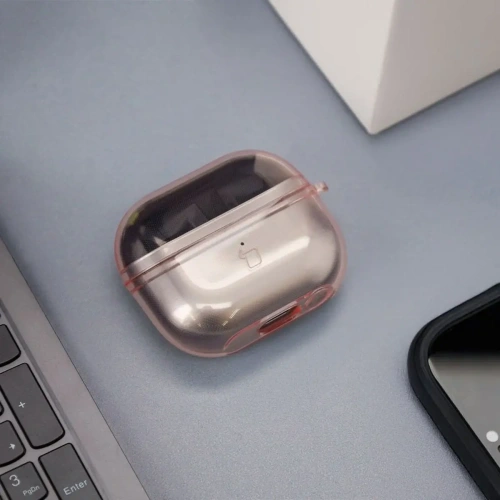 Kup Elastyczne etui z karabińczykiem Bizon Case Headphone Clear do Samsung Galaxy Buds 3/3 Pro przeźroczysto-różowe - BIZ8064 - {ean13} - Sklep Home Screen