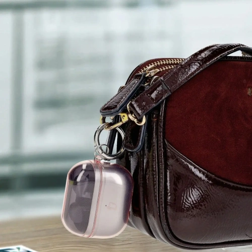 Kup Elastické pouzdro s karabinovým klipem Bizon Case Headphone Clear do Samsung Galaxy Buds 3/3 Pro průhledně-růžové - BIZ8064 - {ean13} - Sklep Home Screen