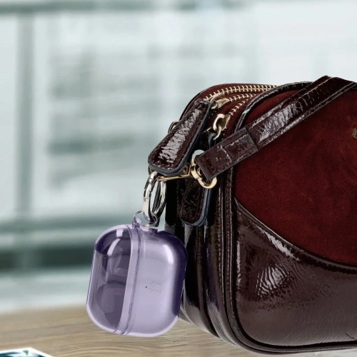 Kup Elastické pouzdro s karabinou Bizon Case Headphone Clear pro Samsung Galaxy Buds 3/3 Pro průhledné-fialové - BIZ8065 - {ean13} - Sklep Home Screen