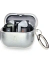 Elastické pouzdro s karabinou Bizon Case Headphone Clear pro Samsung Galaxy Buds 3/3 Pro průhledné s třpytkami