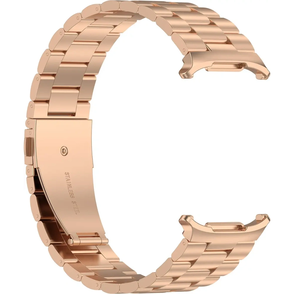 Pasek ze stali nierdzewnej Bizon Strap Watch Aura do Samsung Galaxy Watch Ultra 47 mm różowozłoty