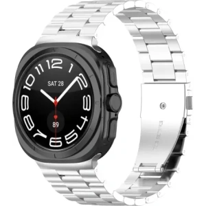 Kup Pasek ze stali nierdzewnej Bizon Strap Watch Aura do Samsung Galaxy Watch Ultra 47 mm srebrny - BIZ8074 - {ean13} - Sklep Home Screen