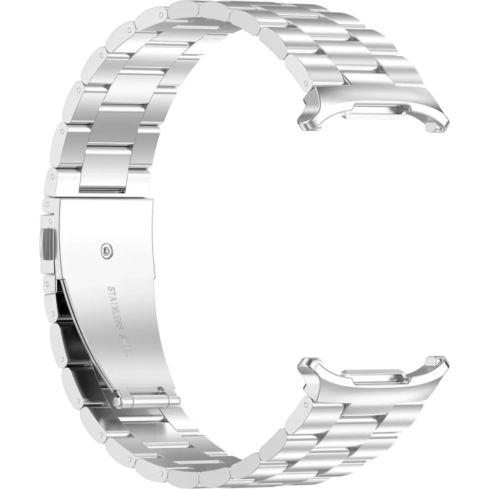 Pasek ze stali nierdzewnej Bizon Strap Watch Aura do Samsung Galaxy Watch Ultra 47 mm srebrny