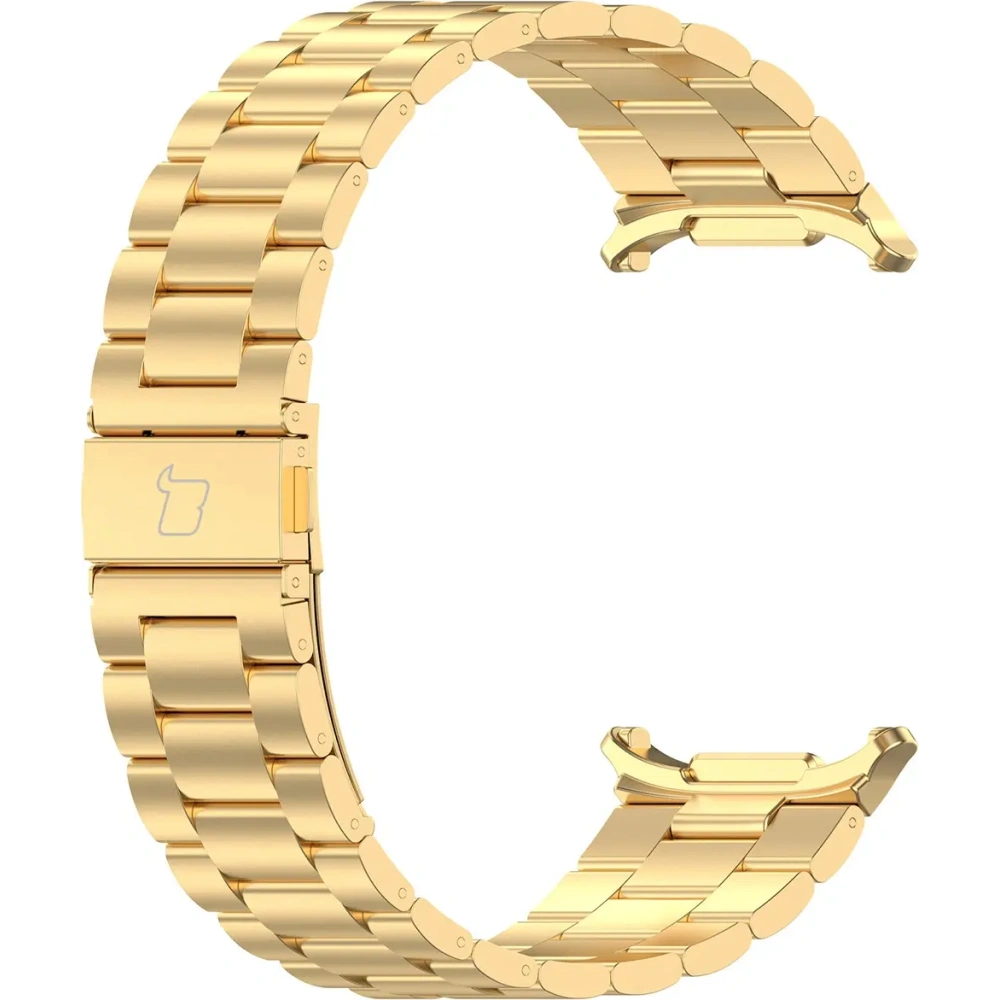 Pasek ze stali nierdzewnej Bizon Strap Watch Aura do Samsung Galaxy Watch Ultra 47 mm złoty