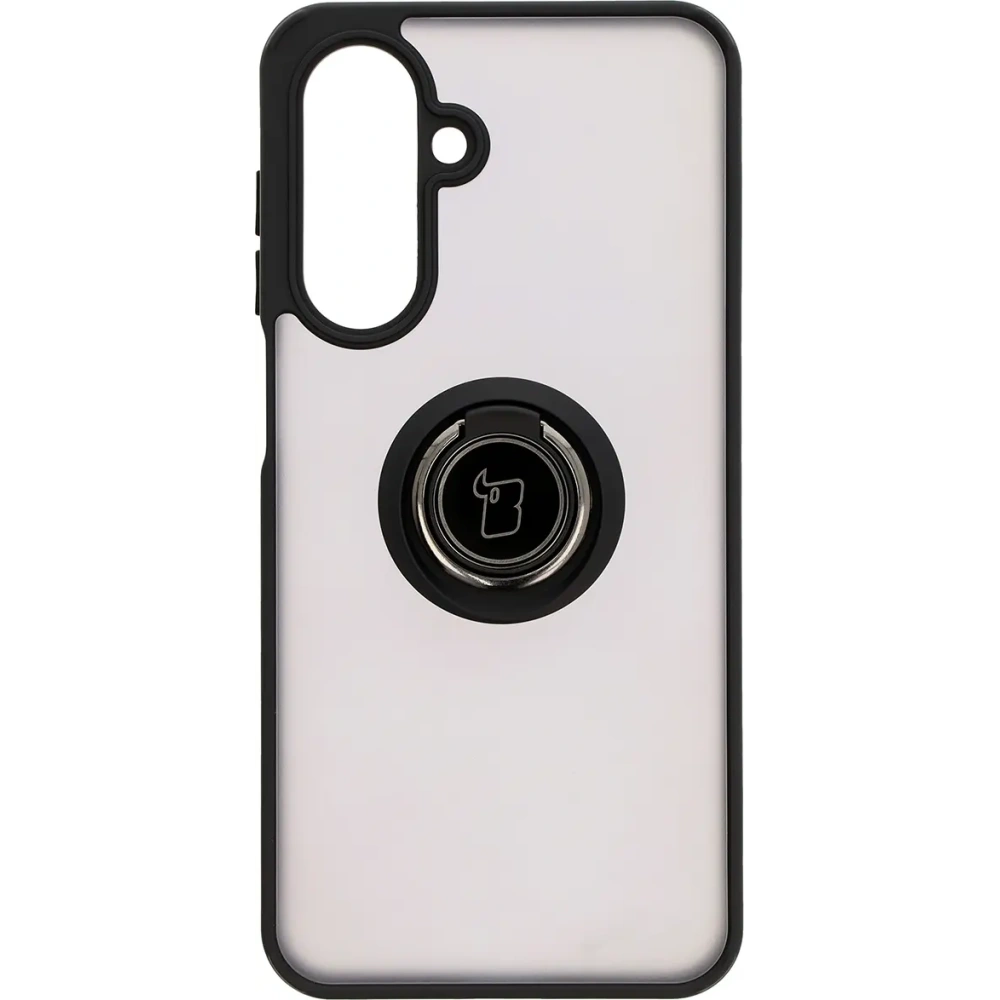 Etui z uchwytem na palec Bizon Case Hybrid Ring do Samsung Galaxy A26 5G przydymione z czarną ramką