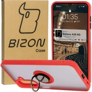 Kup Bizon Case Hybrid Ring Samsung Galaxy A26 5G rauchig mit einem roten Rahmen - BIZ8082 - {ean13} - Sklep Home Screen