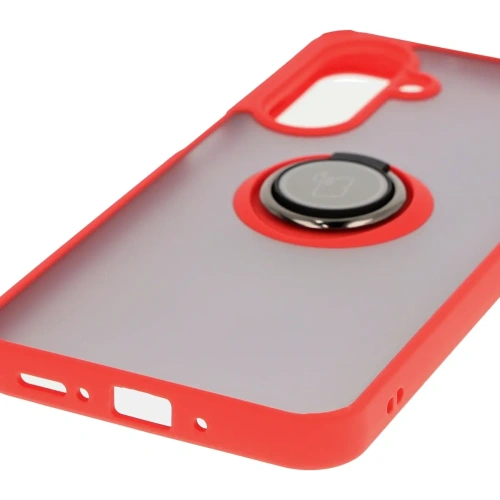 Kup Etui s úchytem na palec Bizon Case Hybrid Ring do Samsung Galaxy A26 5G kouřové s červeným rámem - BIZ8082 - {ean13} - Sklep Home Screen