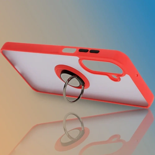Kup Bizon Case Hybrid Ring Samsung Galaxy A26 5G rauchig mit einem roten Rahmen - BIZ8082 - {ean13} - Sklep Home Screen