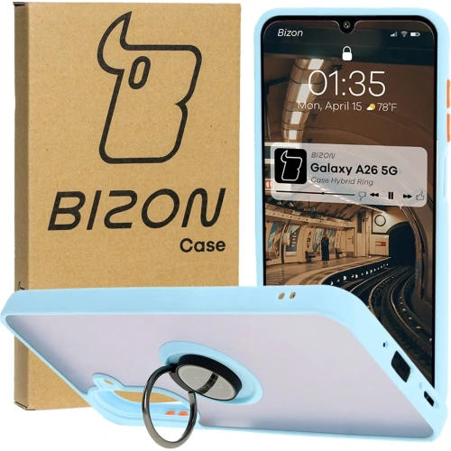 Buy Bizon Case Hybrid Ring Samsung Galaxy A26 5G smoky with a light blue frame - BIZ8084 - {ean13} - Home Screen Store Europe