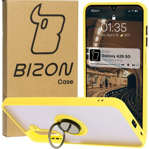 Buy Bizon Case Hybrid Ring Samsung Galaxy A26 5G smoky with a yellow frame - BIZ8085 - {ean13} - Home Screen Store Europe