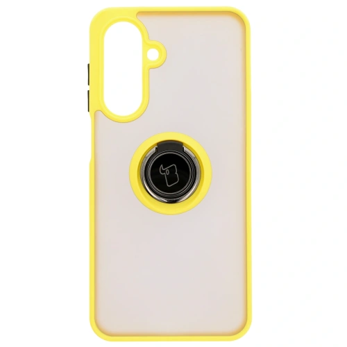 Kup Etui z uchwytem na palec Bizon Case Hybrid Ring do Samsung Galaxy A26 5G przydymione z żółtą ramką - BIZ8085 - {ean13} - Sklep Home Screen