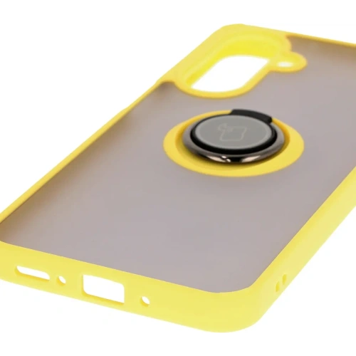 Buy Bizon Case Hybrid Ring Samsung Galaxy A26 5G smoky with a yellow frame - BIZ8085 - {ean13} - Home Screen Store Europe