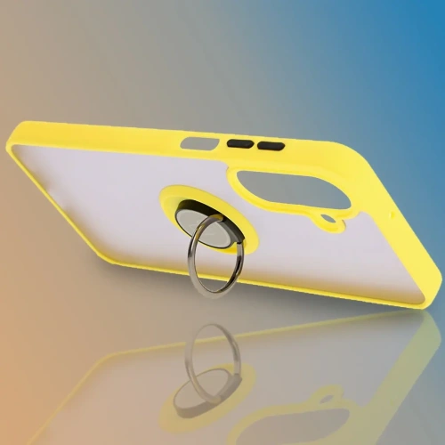 Buy Bizon Case Hybrid Ring Samsung Galaxy A26 5G smoky with a yellow frame - BIZ8085 - {ean13} - Home Screen Store Europe