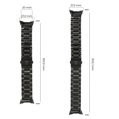 Kup Pasek z nerezové oceli Bizon Strap Watch Aura do Google Pixel Watch 3 / 2 / 1 41 mm černý - BIZ8086 - {ean13} - Sklep Home Screen