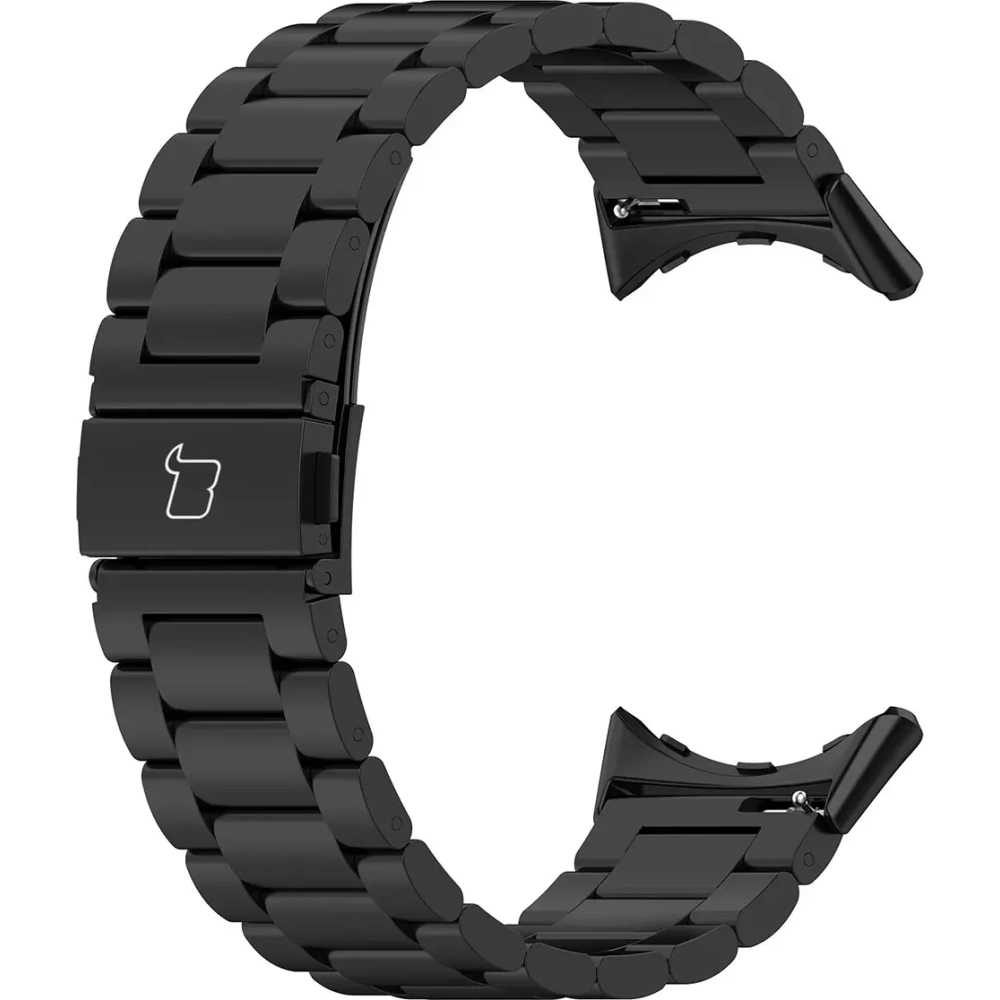 Pasek ze stali nierdzewnej Bizon Strap Watch Aura do Google Pixel Watch 3 / 2 / 1 41 mm czarny