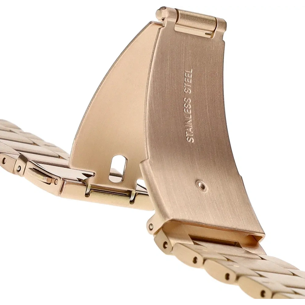 Pasek ze stali nierdzewnej Bizon Strap Watch Aura do Google Pixel Watch 3 / 2 / 1 41 mm różowozłoty