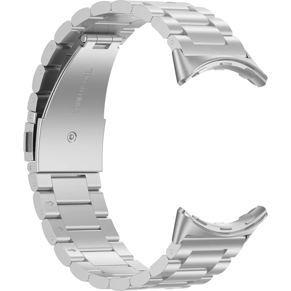 Pasek ze stali nierdzewnej Bizon Strap Watch Aura do Google Pixel Watch 3 / 2 / 1 41 mm srebrny