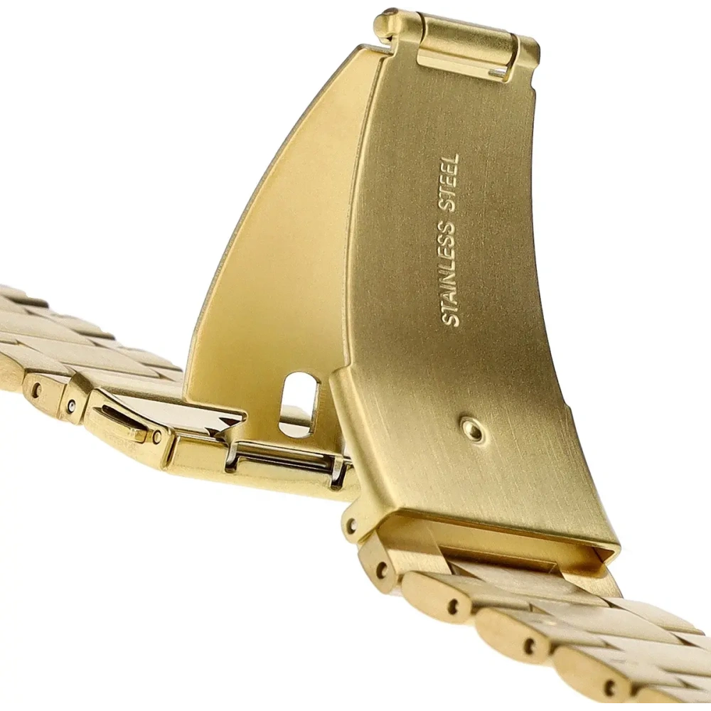 Pasek ze stali nierdzewnej Bizon Strap Watch Aura do Google Pixel Watch 3 / 2 / 1 41 mm złoty