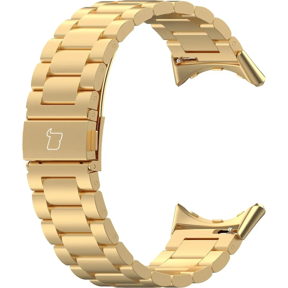 Pasek ze stali nierdzewnej Bizon Strap Watch Aura do Google Pixel Watch 3 / 2 / 1 41 mm złoty