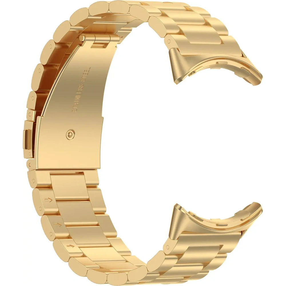 Pasek ze stali nierdzewnej Bizon Strap Watch Aura do Google Pixel Watch 3 / 2 / 1 41 mm złoty