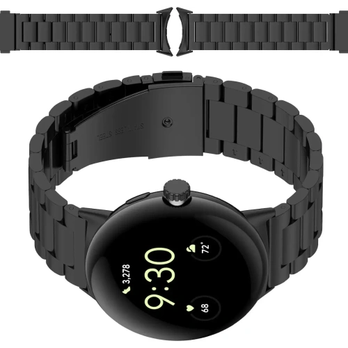 Kup Pasek ze stali nierdzewnej Bizon Strap Watch Aura do Google Pixel Watch 3 45 mm černý - BIZ8090 - {ean13} - Sklep Home Screen