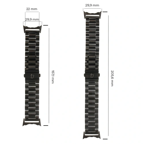 Kup Pasek ze stali nierdzewnej Bizon Strap Watch Aura do Google Pixel Watch 3 45 mm černý - BIZ8090 - {ean13} - Sklep Home Screen