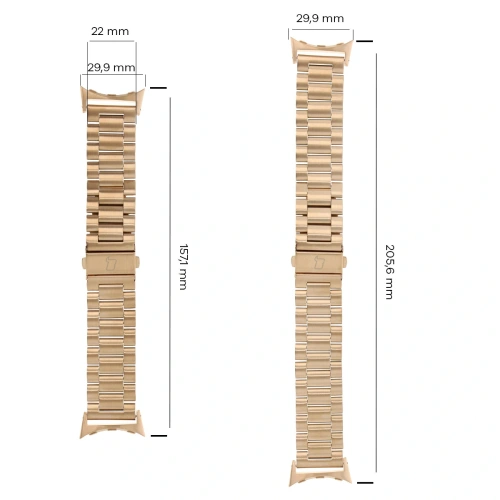 Kup Pásek z nerezové oceli Bizon Strap Watch Aura do Google Pixel Watch 3 45 mm růžovo-zlatý - BIZ8091 - {ean13} - Sklep Home Screen
