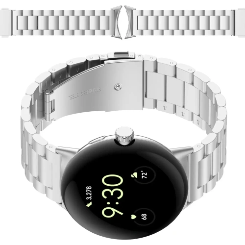 Buy Bizon Strap Watch Aura Google Pixel Watch 3 45 mm silver - BIZ8092 - {ean13} - Home Screen Store Europe