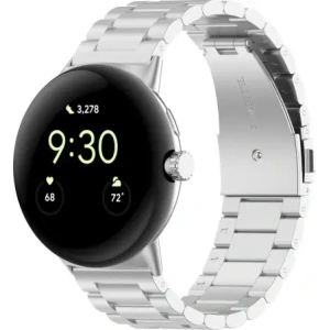 Kup Pasek ze stali nierdzewnej Bizon Strap Watch Aura do Google Pixel Watch 3 45 mm stříbrný - BIZ8092 - {ean13} - Sklep Home Screen