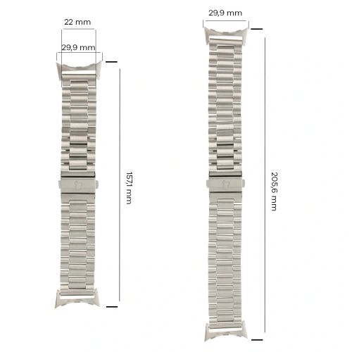 Kup Pasek ze stali nierdzewnej Bizon Strap Watch Aura do Google Pixel Watch 3 45 mm stříbrný - BIZ8092 - {ean13} - Sklep Home Screen