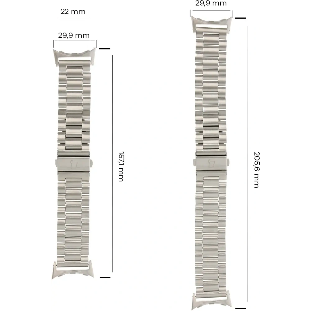 Pasek ze stali nierdzewnej Bizon Strap Watch Aura do Google Pixel Watch 3 45 mm srebrny