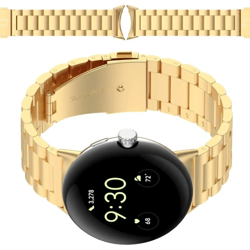 Kup Pasek ze stali nierdzewnej Bizon Strap Watch Aura do Google Pixel Watch 3 45 mm zlatý - BIZ8093 - {ean13} - Sklep Home Screen