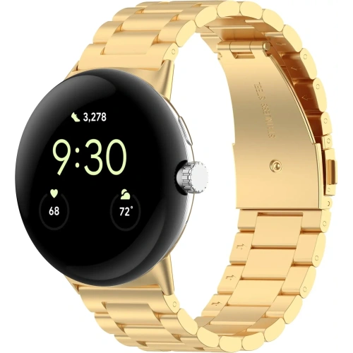 Kup Pasek ze stali nierdzewnej Bizon Strap Watch Aura do Google Pixel Watch 3 45 mm zlatý - BIZ8093 - {ean13} - Sklep Home Screen
