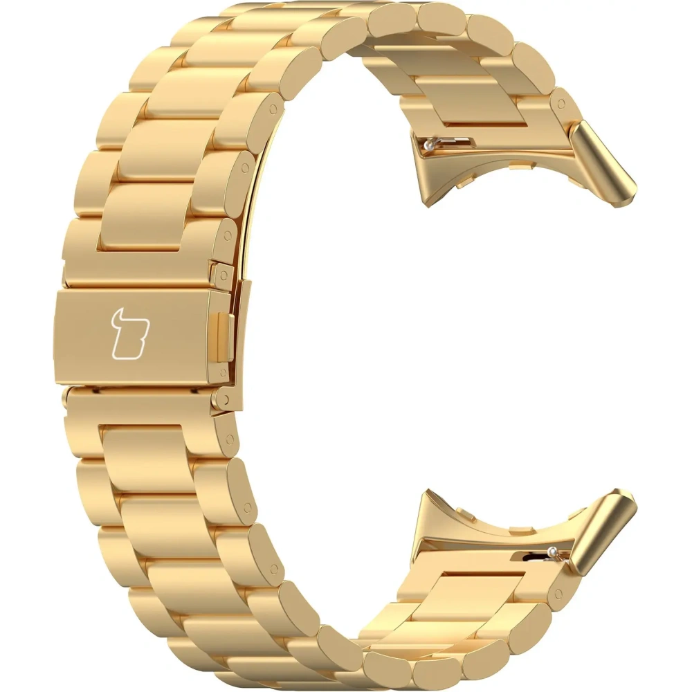 Pasek ze stali nierdzewnej Bizon Strap Watch Aura do Google Pixel Watch 3 45 mm złoty