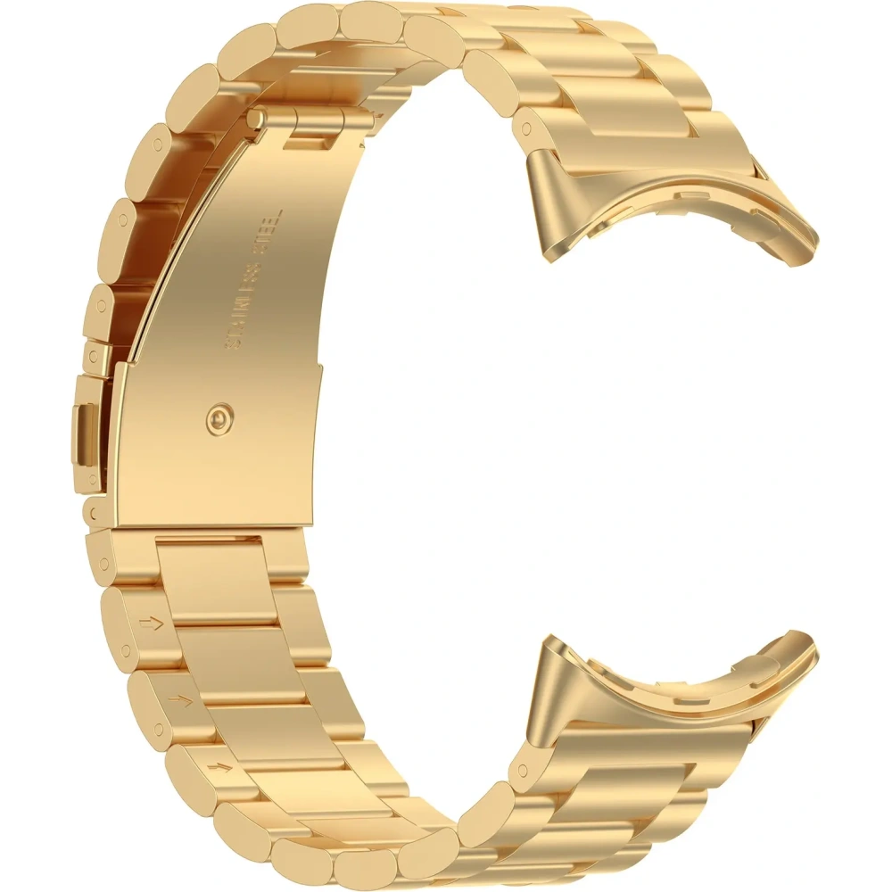 Pasek ze stali nierdzewnej Bizon Strap Watch Aura do Google Pixel Watch 3 45 mm złoty