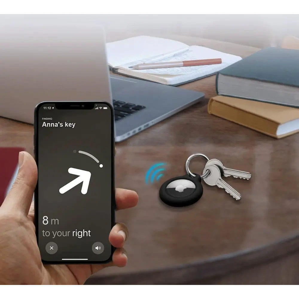 Etui Tech-Protect Rough Apple Airtag Black [2 PACK]