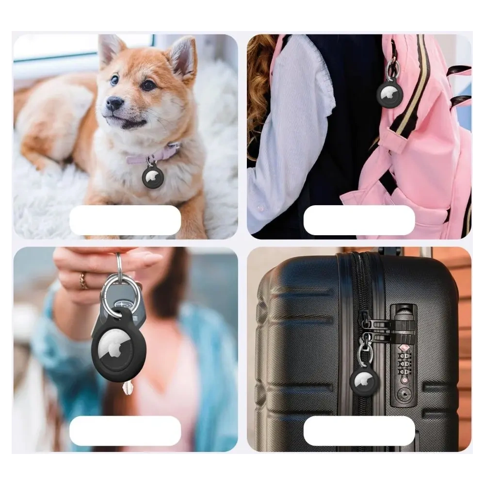 Etui Tech-Protect Rough Apple Airtag Black [2 PACK]