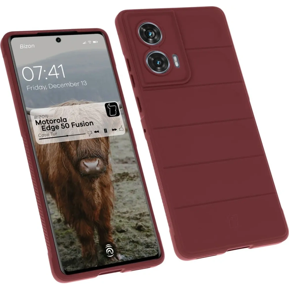 Pancerne etui Bizon Case Tur do Motorola Edge 50 Fusion ciemnofioletowe