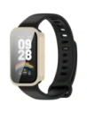 Etui ze szkłem do zegarka Bizon Case+Glass Watch do Xiaomi Smart Band 9 Active / Redmi Smart Band 3 beżowe