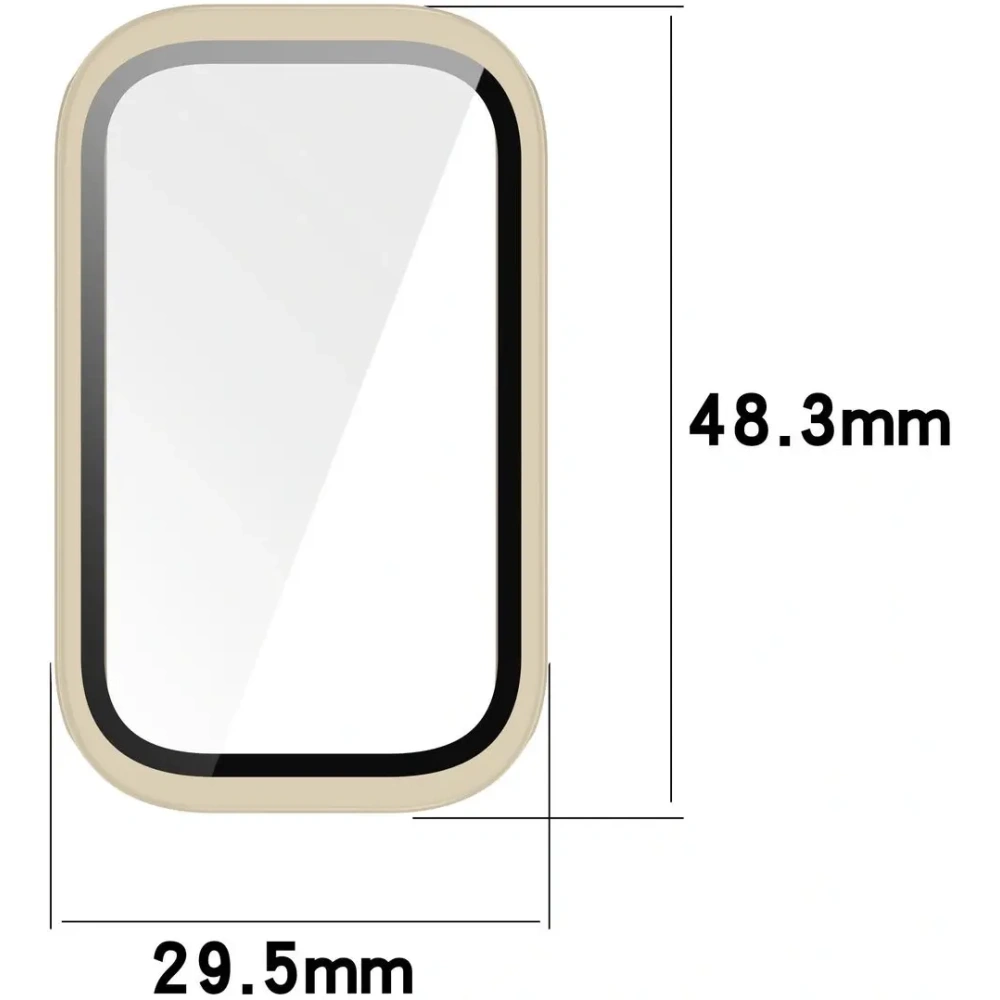 Etui ze szkłem do zegarka Bizon Case+Glass Watch do Xiaomi Smart Band 9 Active / Redmi Smart Band 3 beżowe