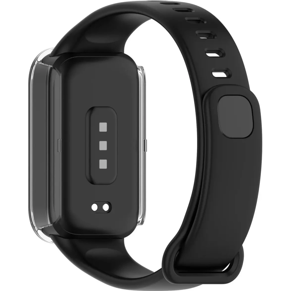 Etui ze szkłem do zegarka Bizon Case+Glass Watch do Xiaomi Smart Band 9 Active / Redmi Smart Band 3 przezroczyste