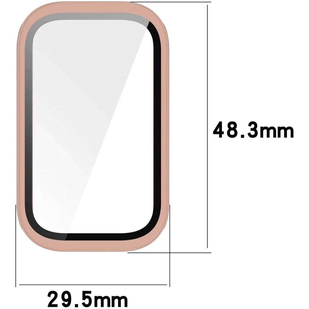Etui ze szkłem do zegarka Bizon Case+Glass Watch do Xiaomi Smart Band 9 Active / Redmi Smart Band 3 różowe