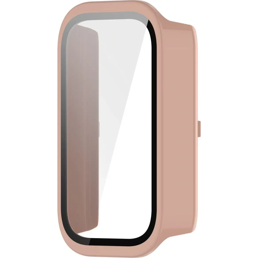 Etui ze szkłem do zegarka Bizon Case+Glass Watch do Xiaomi Smart Band 9 Active / Redmi Smart Band 3 różowe