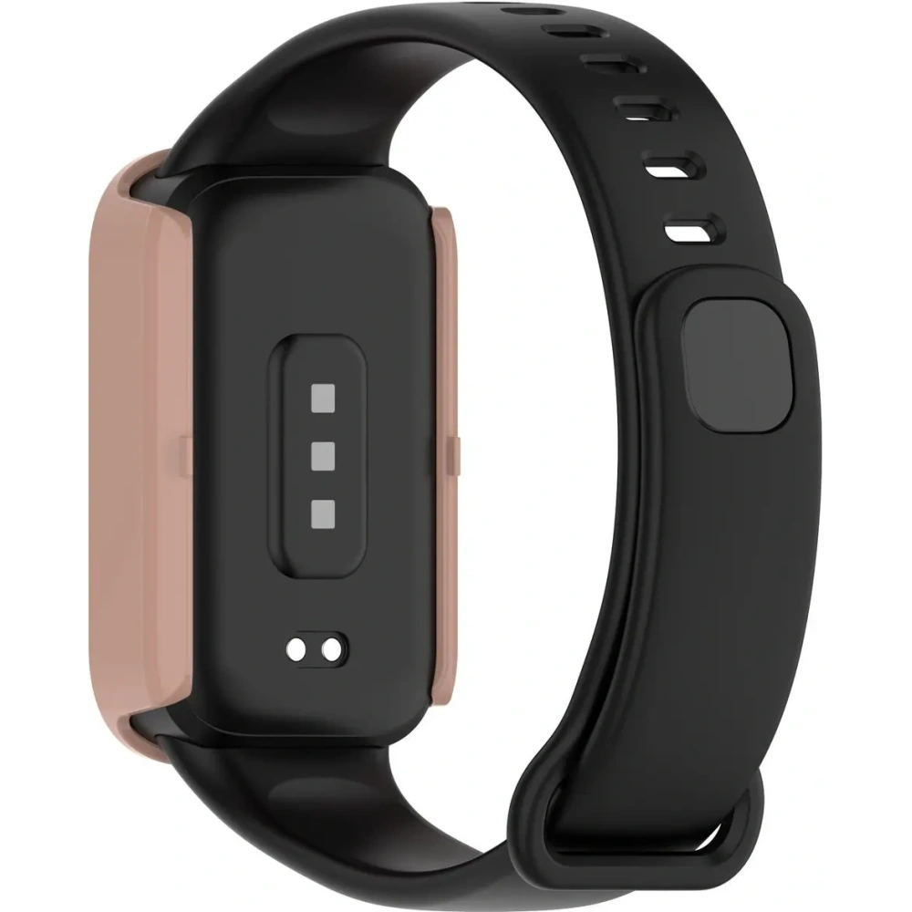 Etui ze szkłem do zegarka Bizon Case+Glass Watch do Xiaomi Smart Band 9 Active / Redmi Smart Band 3 różowe