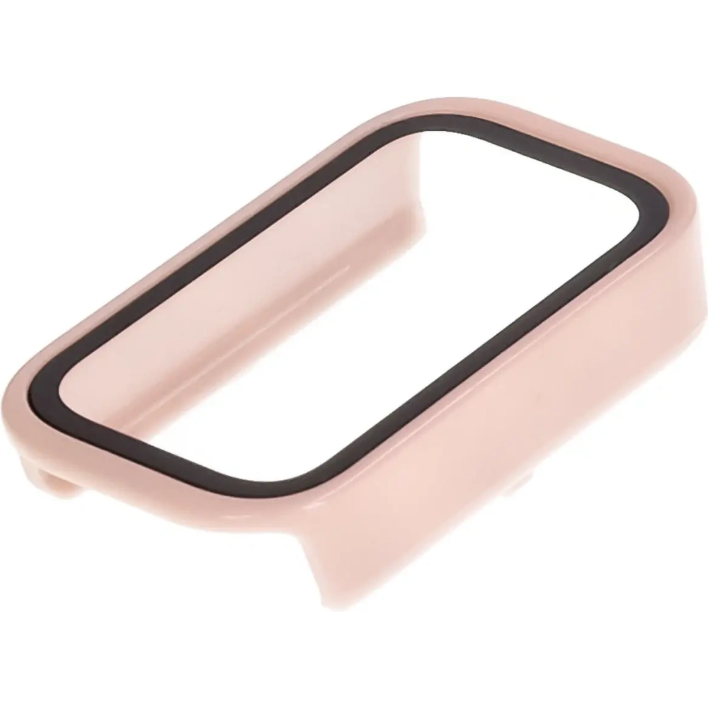 Etui ze szkłem do zegarka Bizon Case+Glass Watch do Xiaomi Smart Band 9 Active / Redmi Smart Band 3 różowe