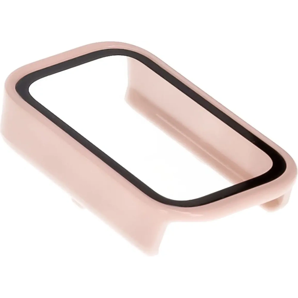 Etui ze szkłem do zegarka Bizon Case+Glass Watch do Xiaomi Smart Band 9 Active / Redmi Smart Band 3 różowe